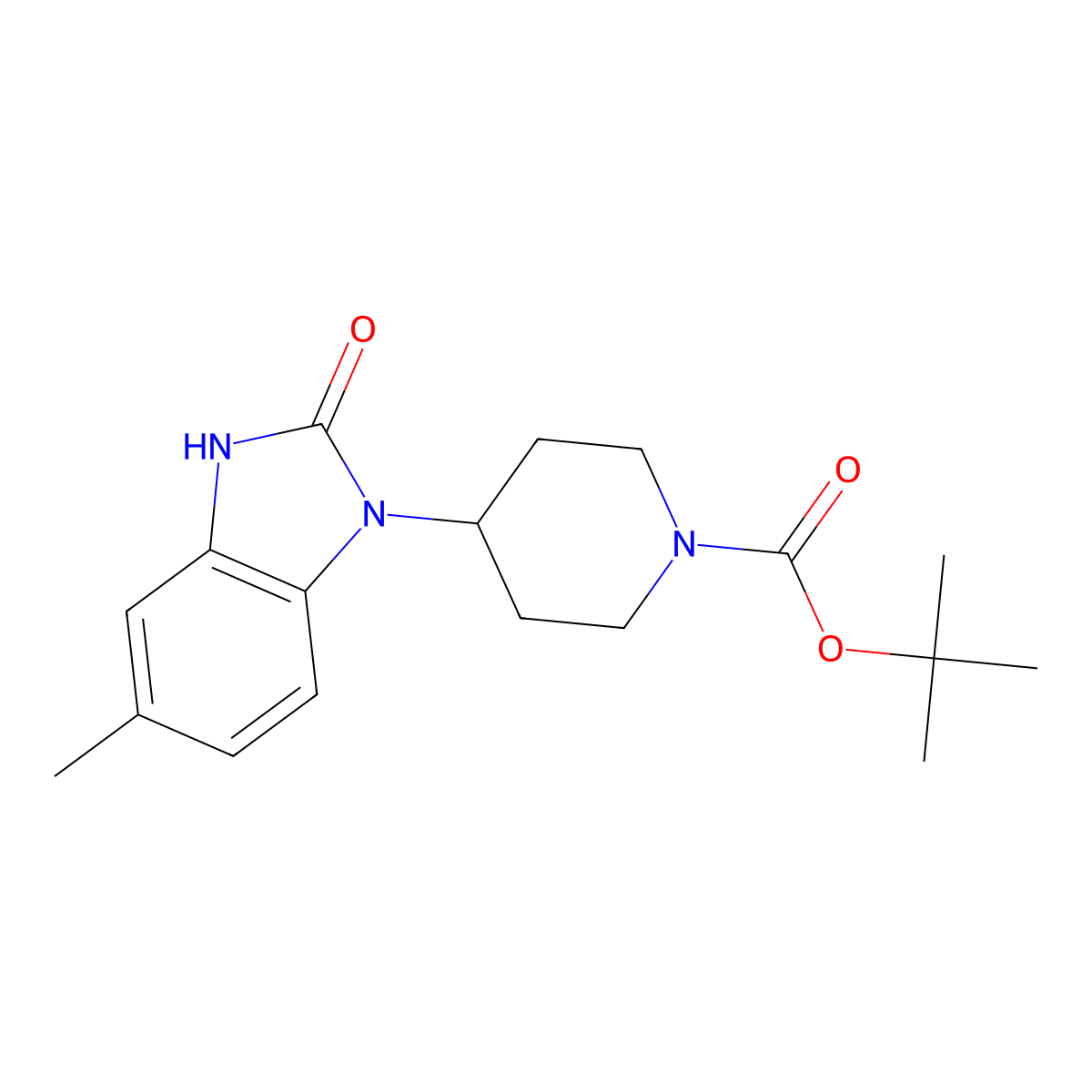 Tert-butyl 4-(1,2-dihydro-6-methyl-2-oxobenzo[D]imidazol-3-YL)piperidine-1-carboxylate molecular structure, CAS 1951441-51-2