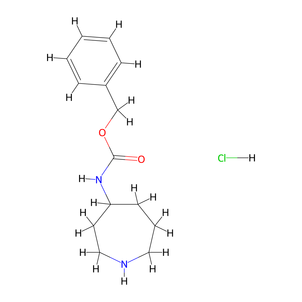 Benzyl azepan-4-ylcarbamate hydrochloride molecular structure, CAS 1951441-52-3