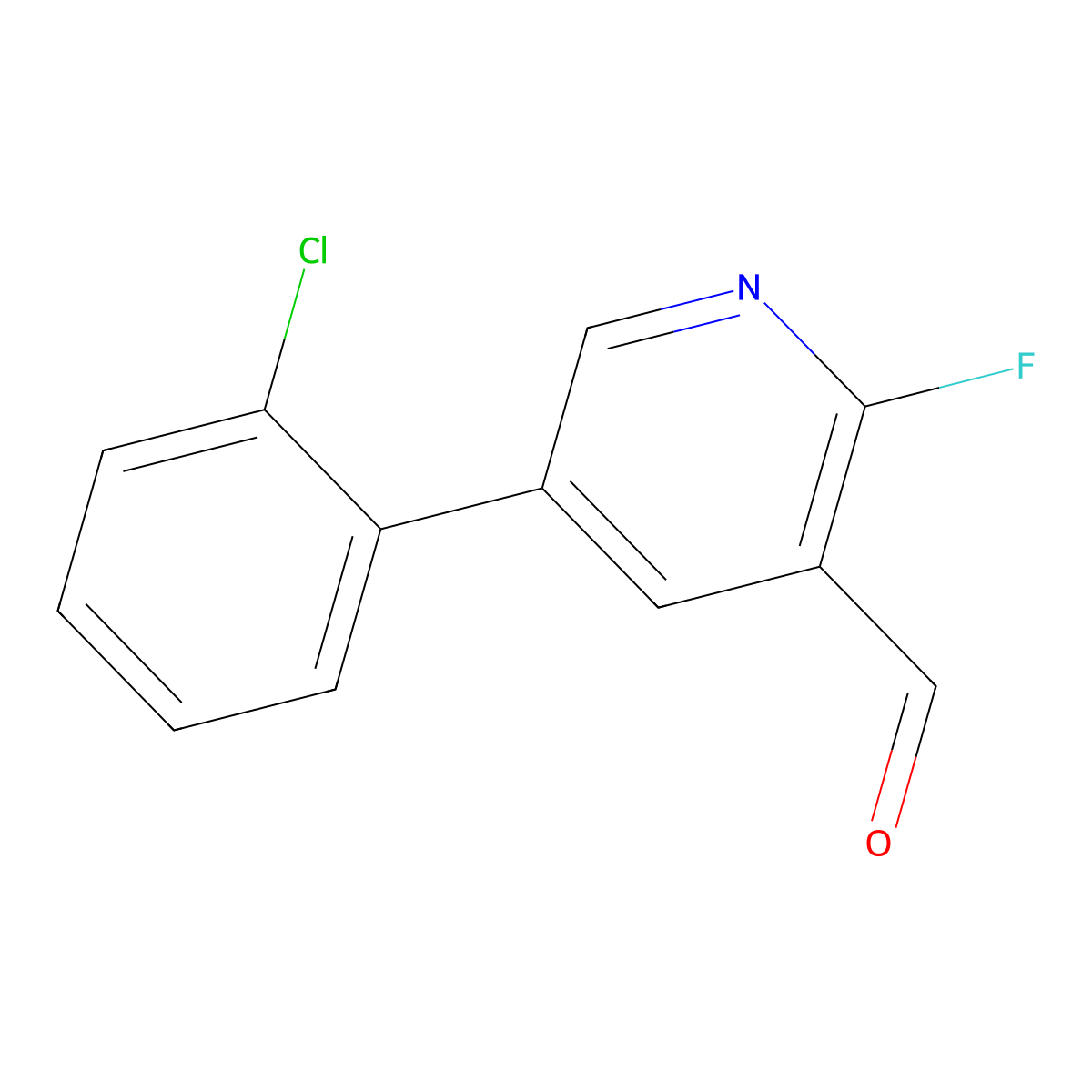 5-(2-Chlorophenyl)-2-fluoronicotinaldehyde molecular structure, CAS 1951441-53-4
