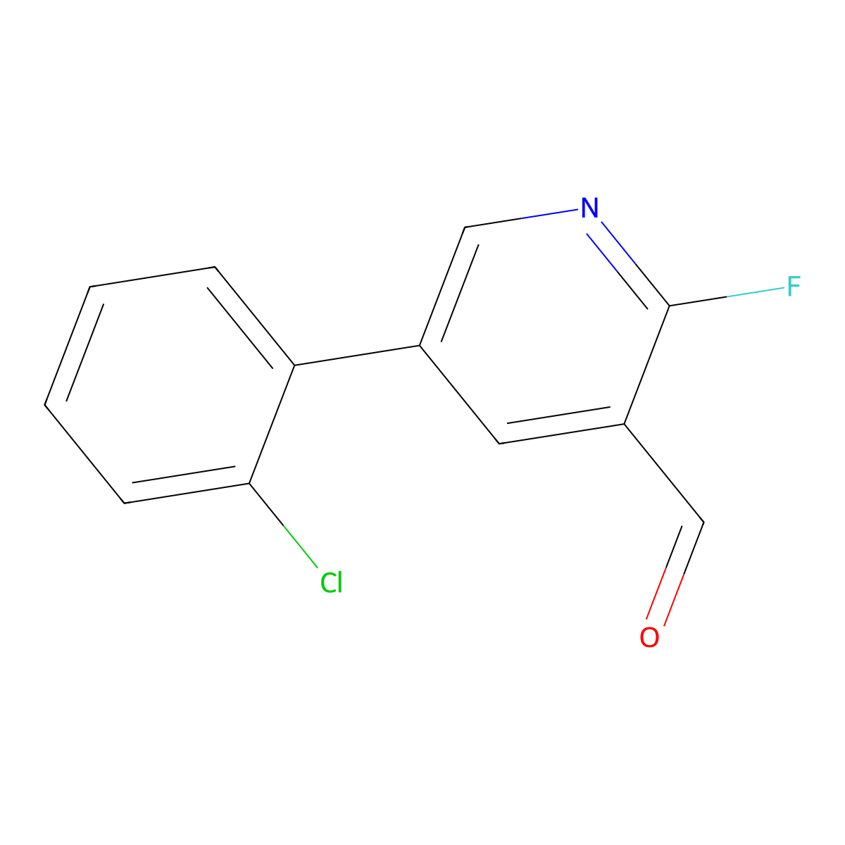 5-(2-Chlorophenyl)-2-fluoronicotinaldehyde molecular structure, CAS 1951441-53-4