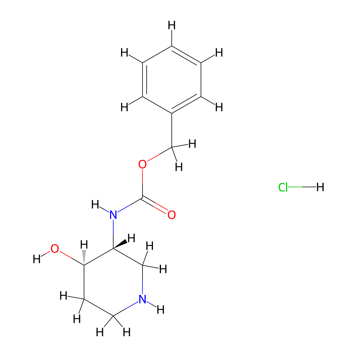 trans-Benzyl (4-hydroxypiperidin-3-YL)carbamate hcl molecular structure, CAS 1951441-58-9