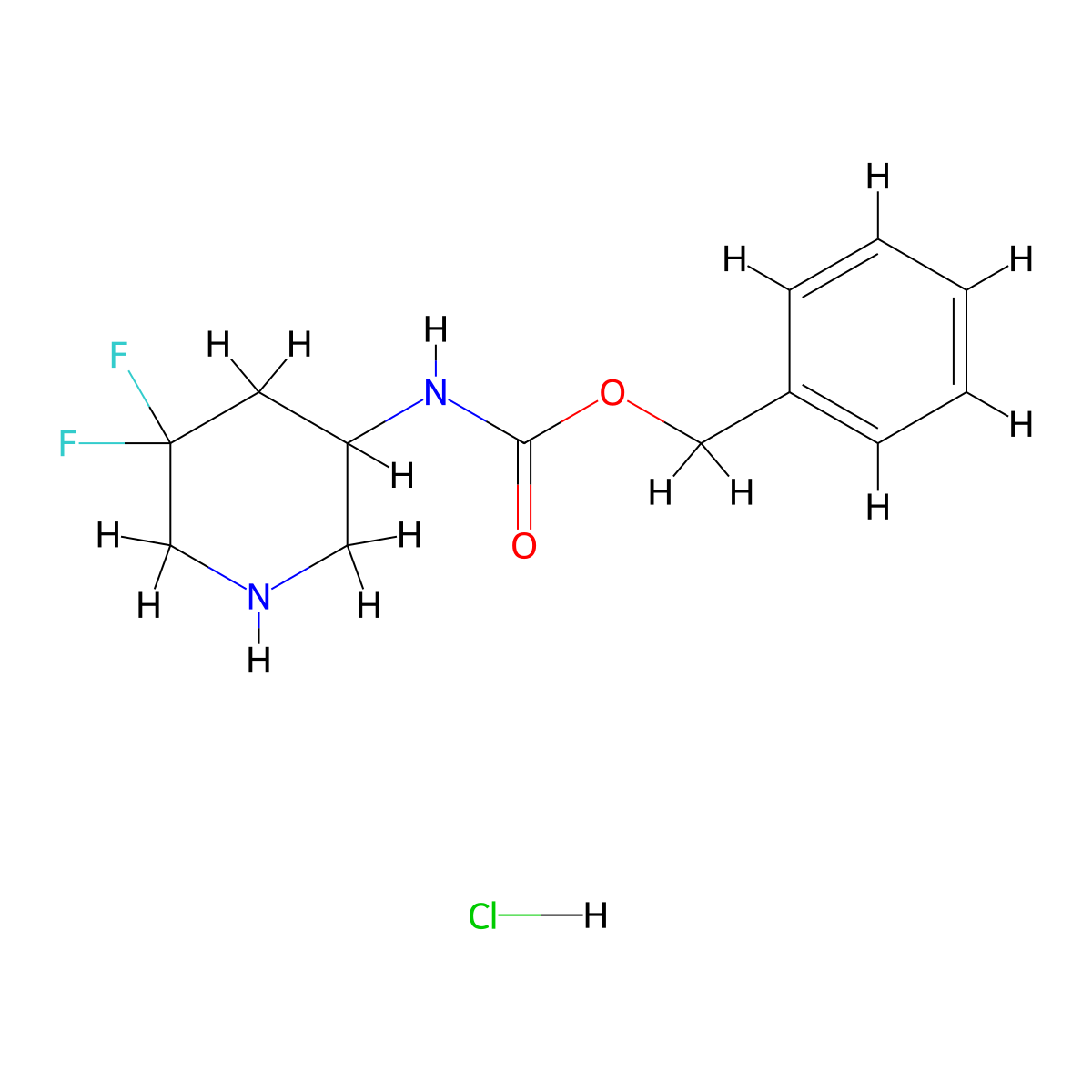 Benzyl (5,5-difluoropiperidin-3-yl)carbamate hydrochloride molecular structure, CAS 1951441-61-4