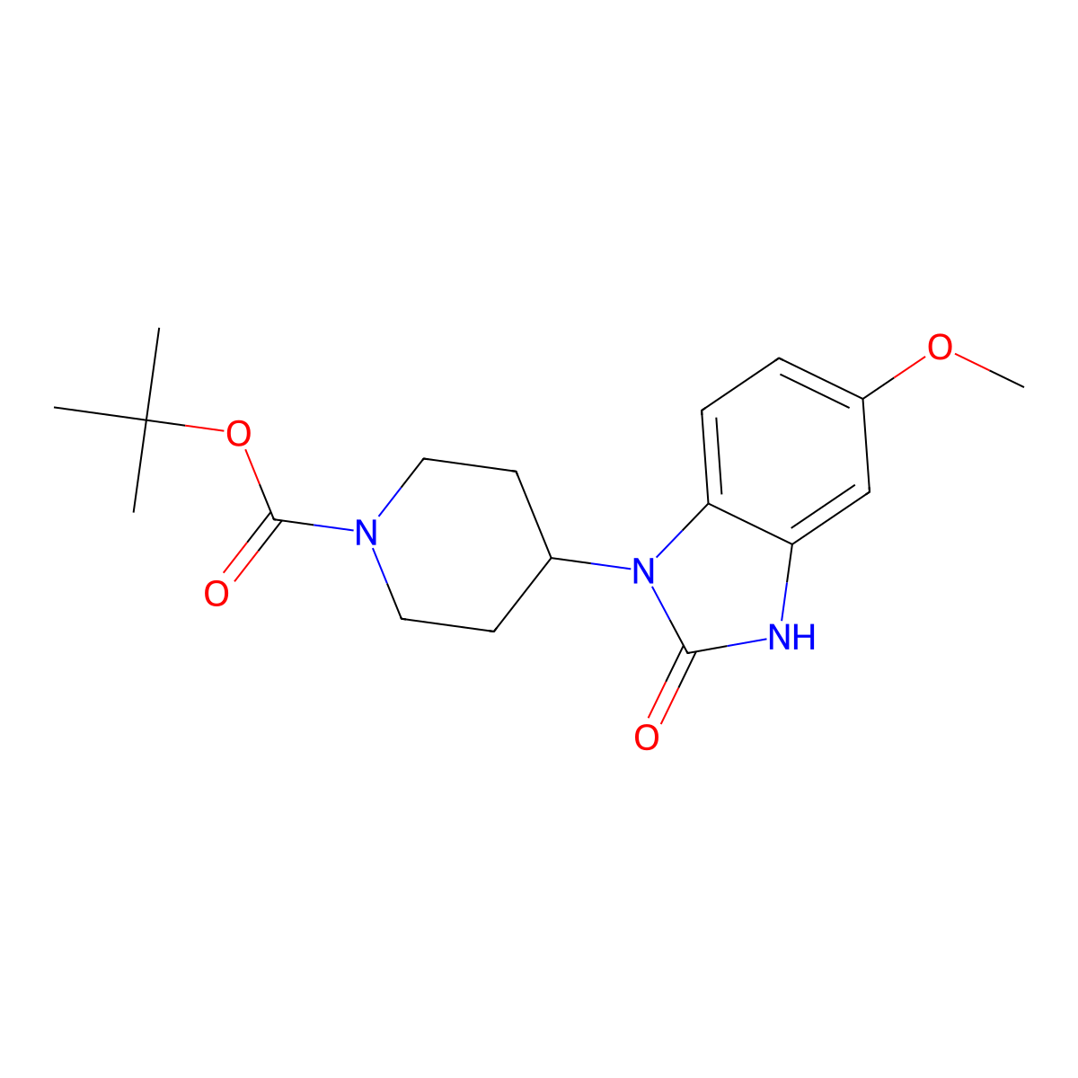 Tert-butyl 4-(1,2-dihydro-6-methoxy-2-oxobenzo[D]imidazol-3-YL)piperidine-1-carboxylate molecular structure, CAS 1951441-72-7