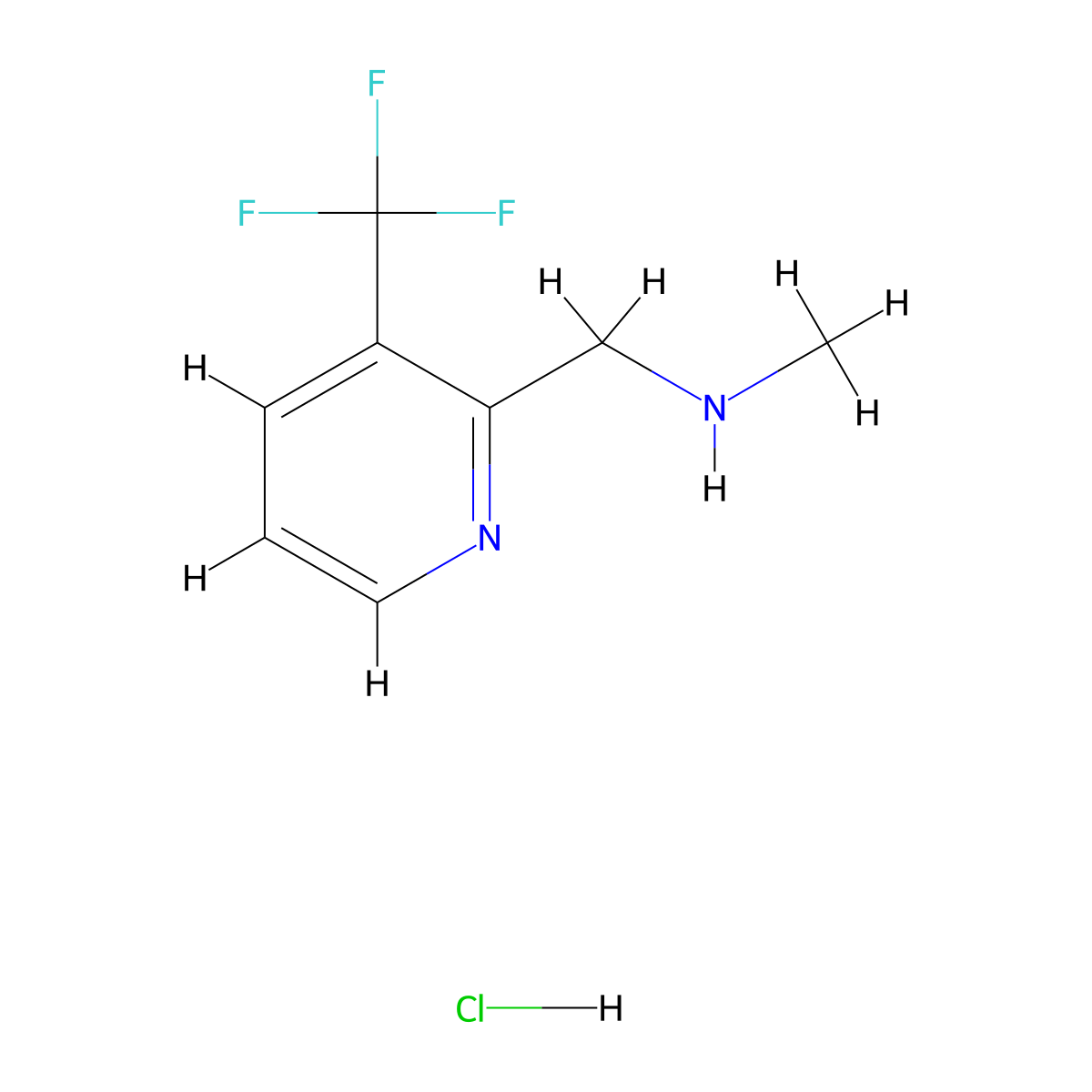 N-Methyl-1-(3-(trifluoromethyl)pyridin-2-yl)methanamine hydrochloride molecular structure, CAS 1951441-74-9