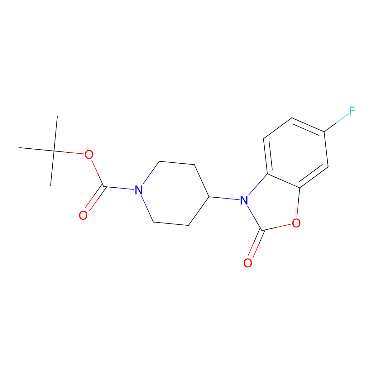 tert-Butyl 4-(6-fluoro-2-oxobenzo[d]oxazol-3(2H)-yl)piperidine-1-carboxylate molecular structure, CAS 1951441-76-1
