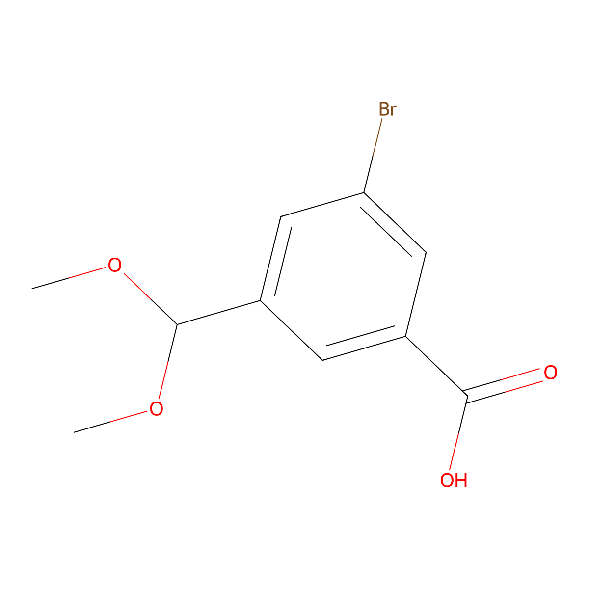 3-Bromo-5-(dimethoxymethyl)benzoic acid molecular structure, CAS 1951441-78-3