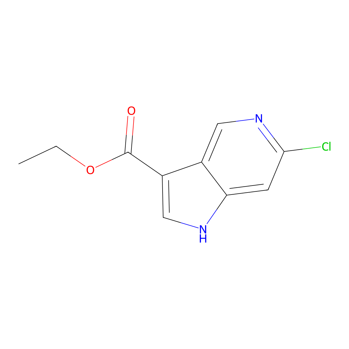 Ethyl 6-chloro-1H-pyrrolo[3,2-C]pyridine-3-carboxylate molecular structure, CAS 1951441-84-1