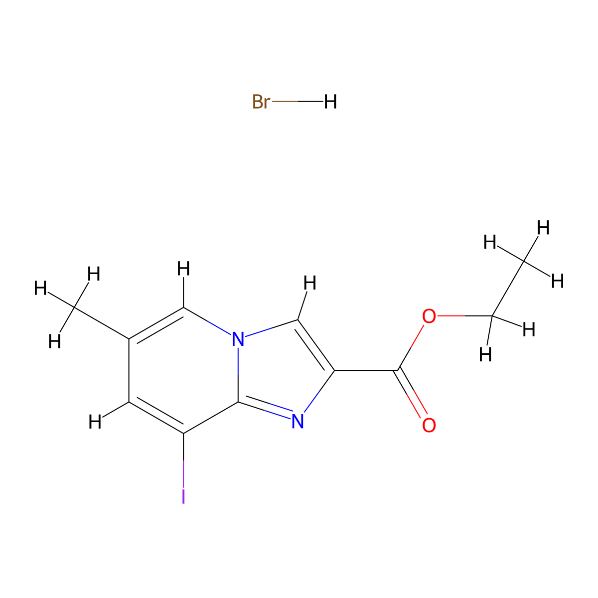 8-Iodo-6-methyl-imidazo[1,2-a]pyridine-2-carboxylic acid ethyl ester hydrobromide molecular structure, CAS 1951441-86-3