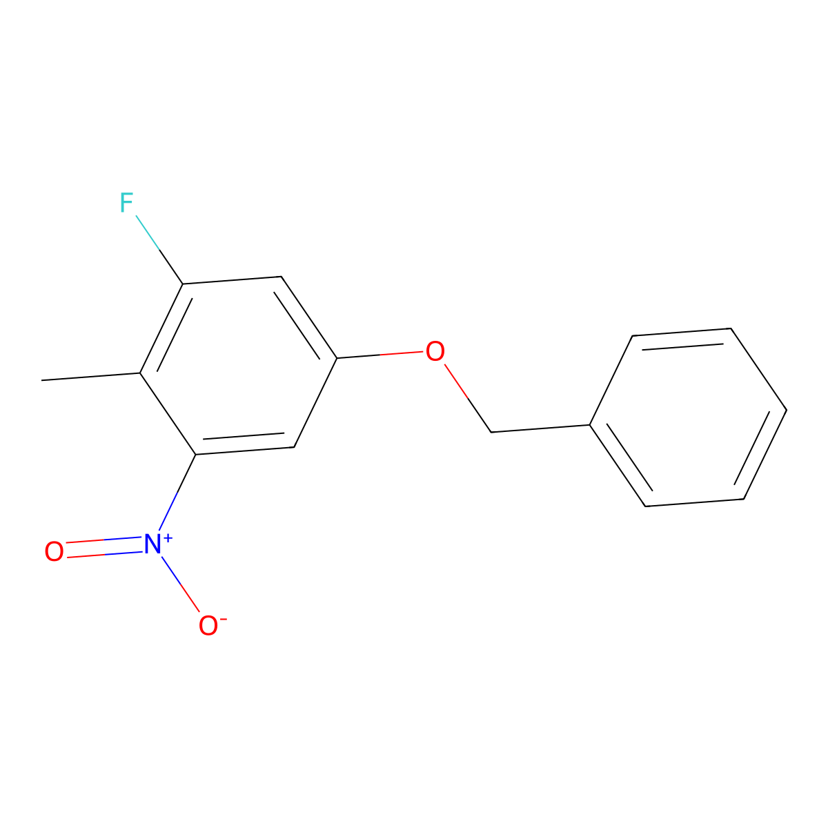 5-Benzyloxy-1-fluoro-2-methyl-3-nitro-benzene molecular structure, CAS 1951441-93-2