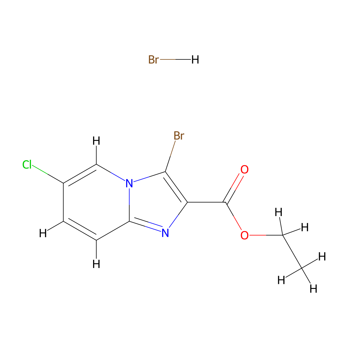 3-Bromo-6-chloro-imidazo[1,2-a]pyridine-2-carboxylic acid ethyl ester hydrobromide molecular structure, CAS 1951441-94-3