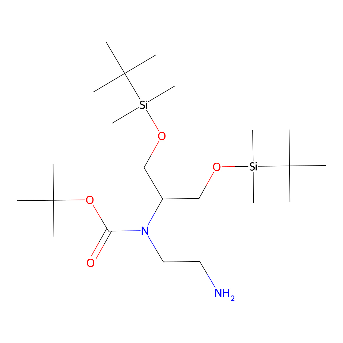 Tert-butyl 2-aminoethyl(2,2,3,3,9,9,10,10-octamethyl-4,8-dioxa-3,9-disilaundecan-6-YL)carbamate molecular structure, CAS 1951441-97-6