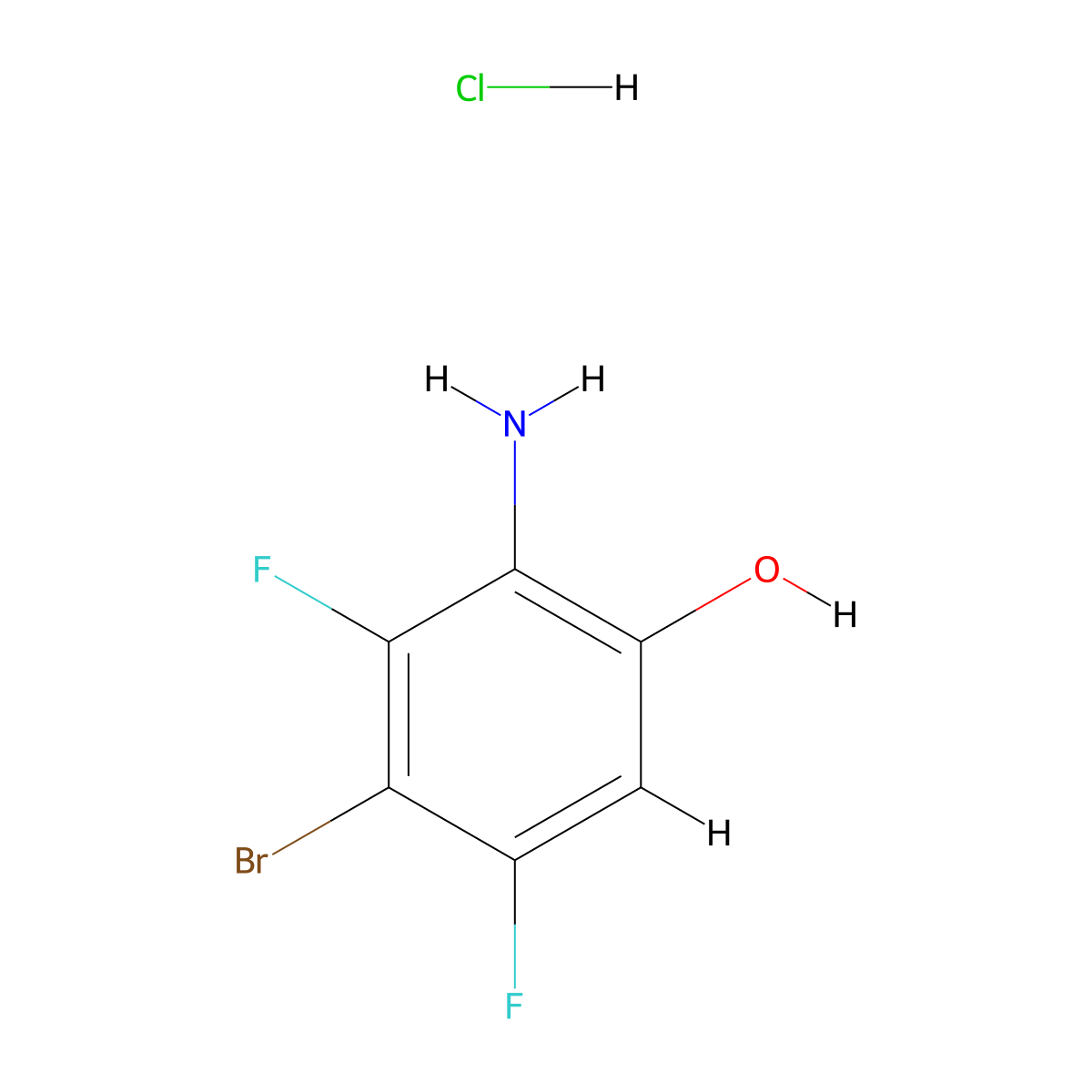 2-Amino-4-bromo-3,5-difluorophenol hydrochloride molecular structure, CAS 1951442-00-4