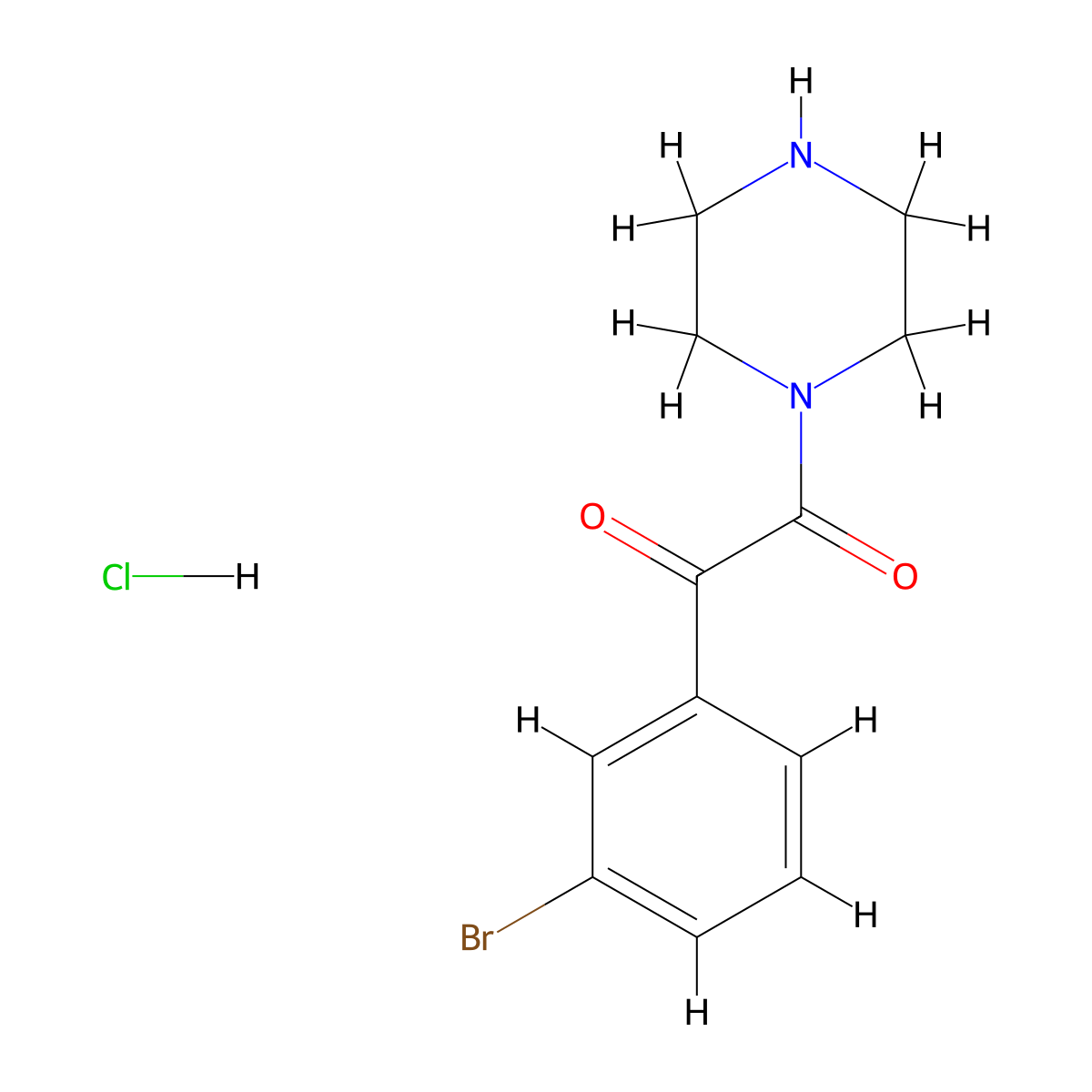 1-(3-Bromophenyl)-2-(piperazin-1-yl)ethane-1,2-dione hydrochloride molecular structure, CAS 1951442-06-0