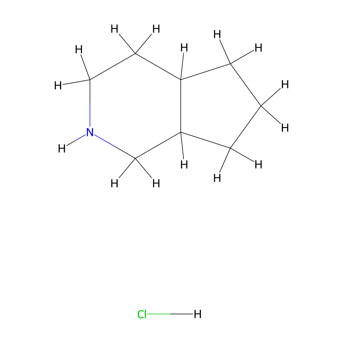 octahydro-1H-cyclopenta[c]pyridine hydrochloride molecular structure, CAS 1951442-11-7