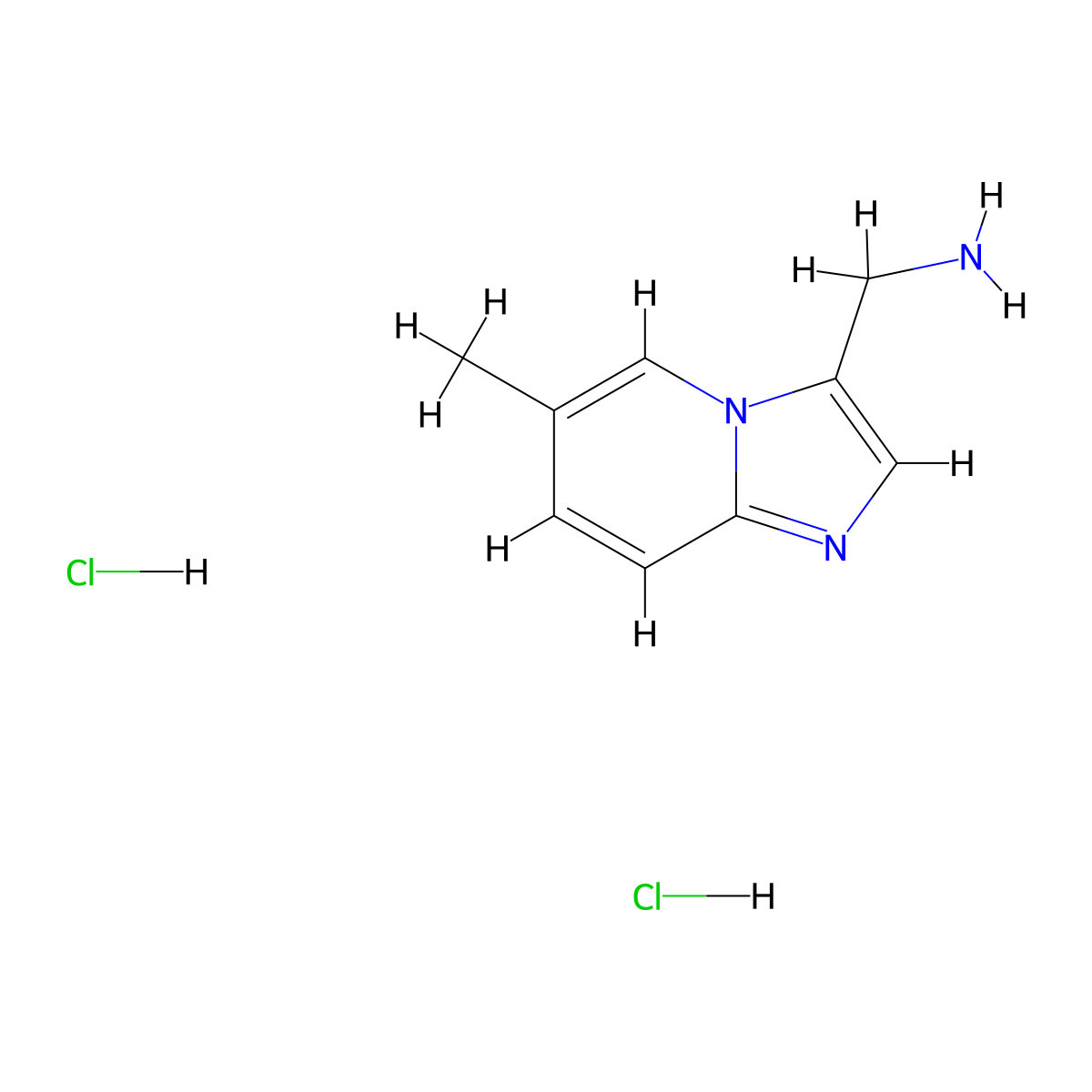 (6-Methylimidazo[1,2-a]pyridin-3-yl)methanamine dihydrochloride molecular structure, CAS 1951442-12-8
