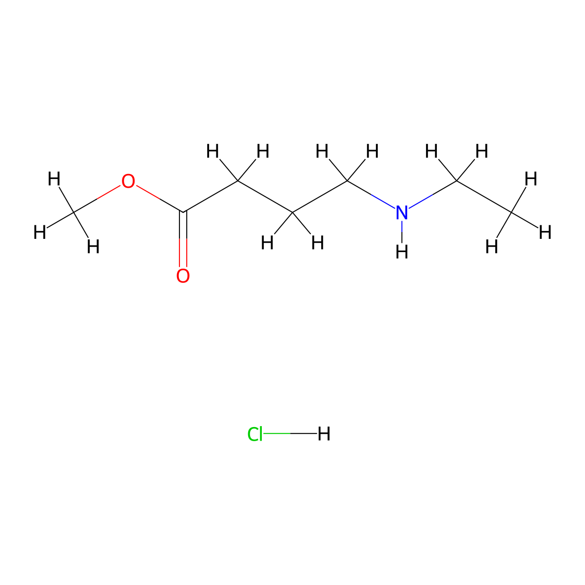 Methyl 4-(ethylamino)butanoate hydrochloride molecular structure, CAS 1951442-14-0