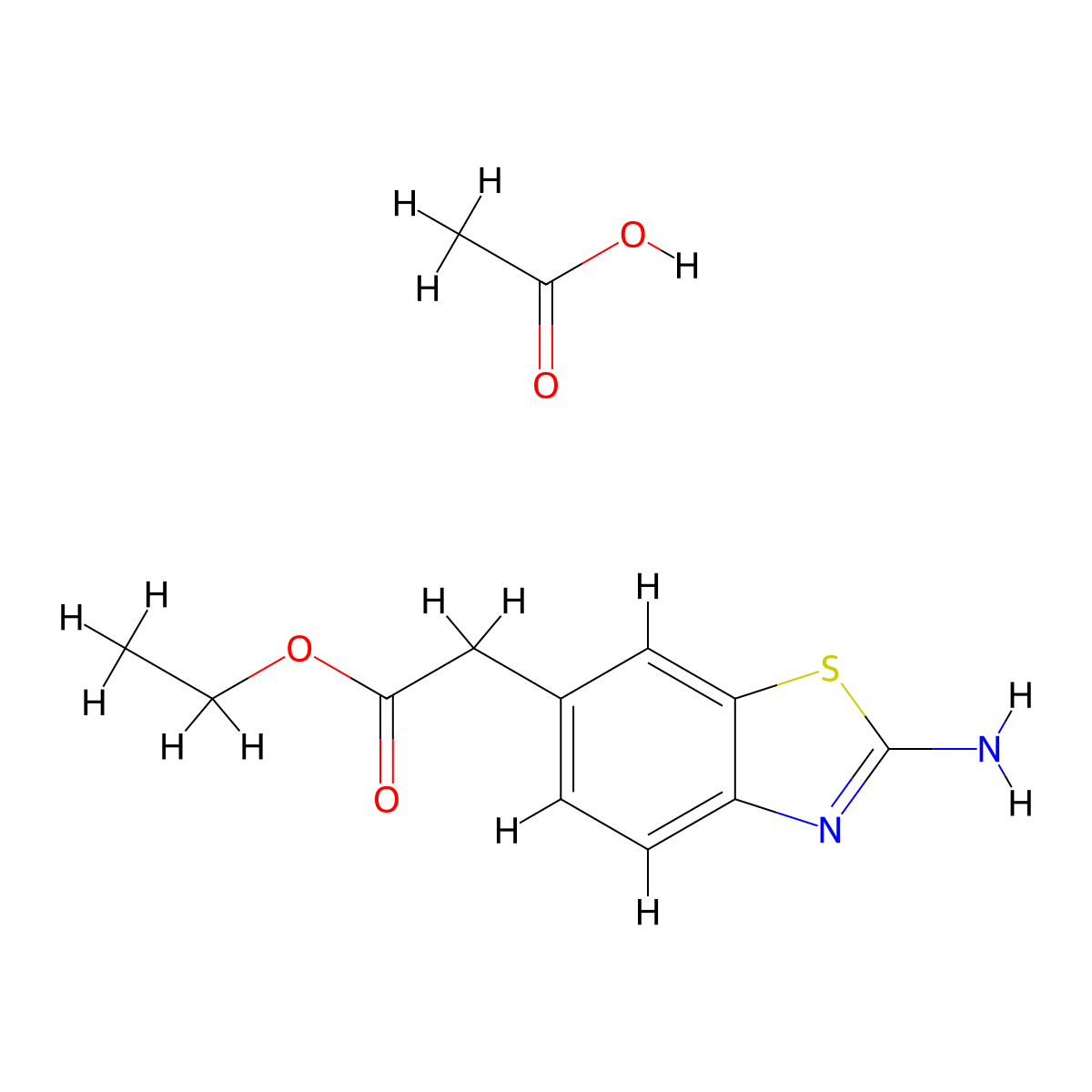 (2-Amino-benzothiazol-6-yl)-acetic acid ethyl ester acetate molecular structure, CAS 1951442-16-2