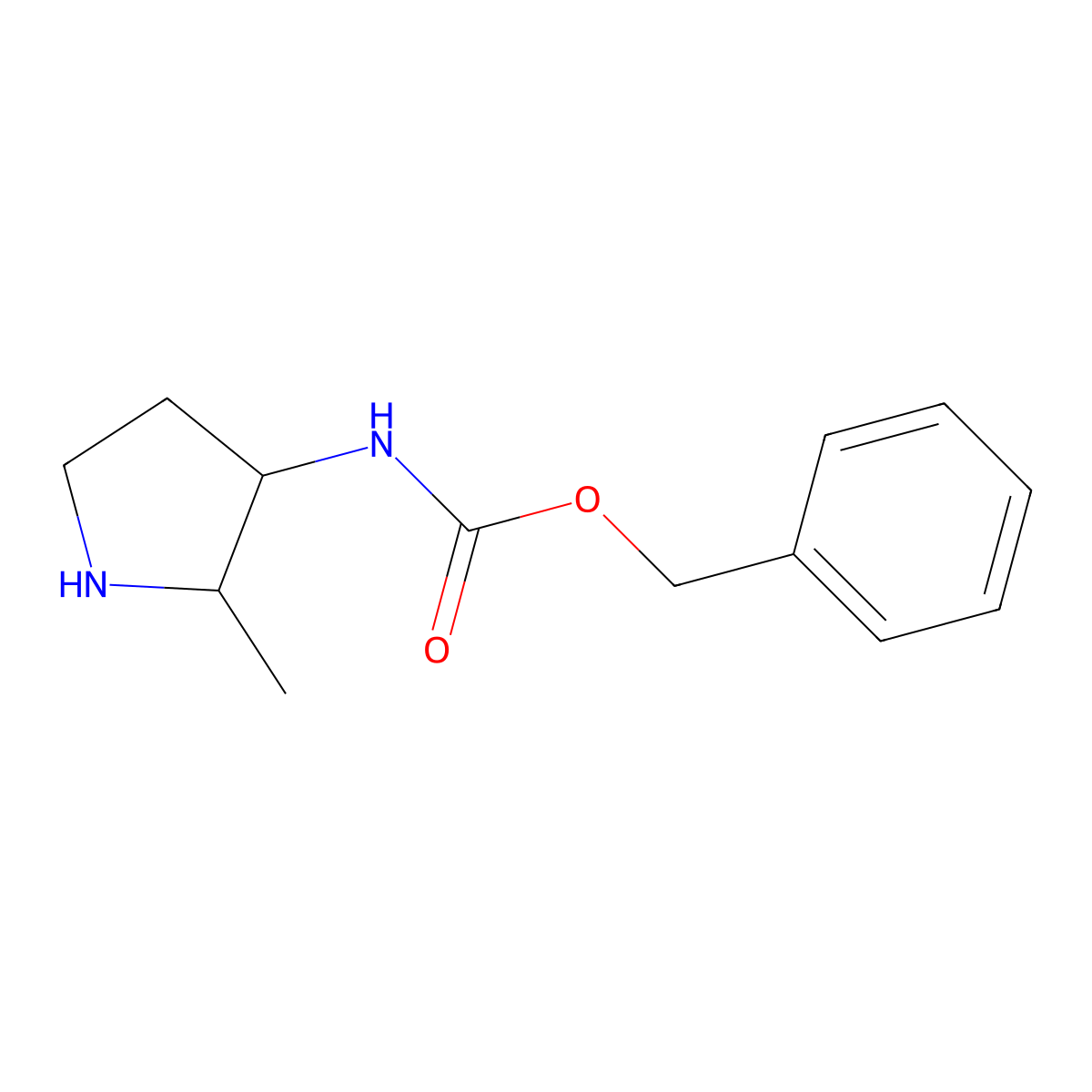 cis-Benzyl (2-methylpyrrolidin-3-yl)carbamate molecular structure, CAS 1951444-29-3