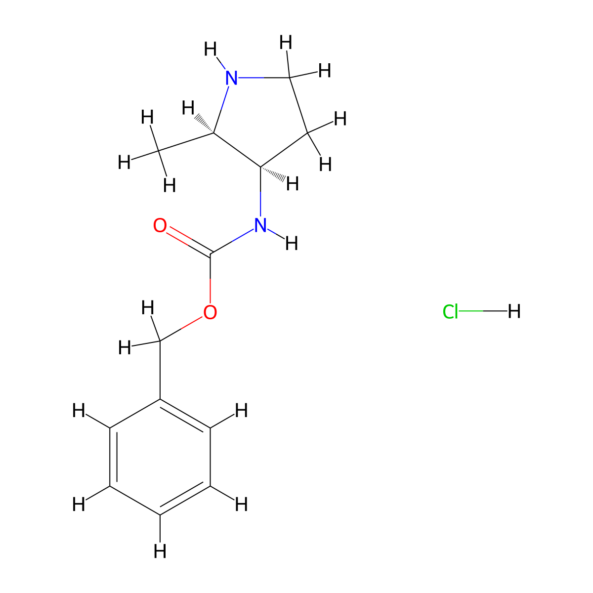 cis-Benzyl (2-methylpyrrolidin-3-YL)carbamate hcl molecular structure, CAS 1951444-30-6