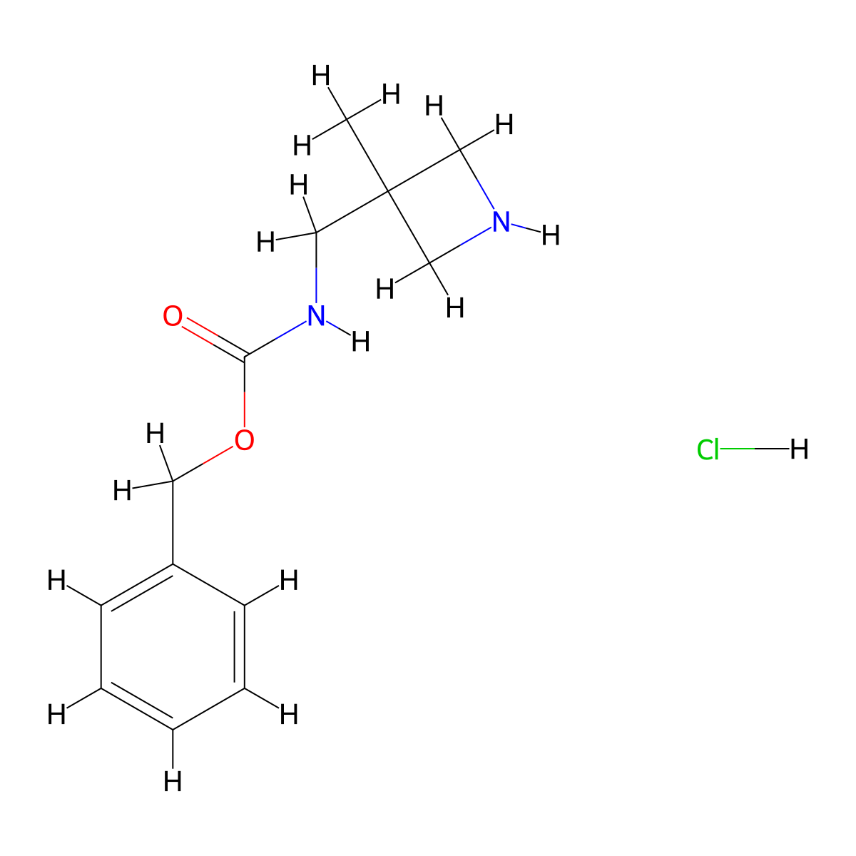 Benzyl ((3-methylazetidin-3-yl)methyl)carbamate hydrochloride molecular structure, CAS 1951444-33-9