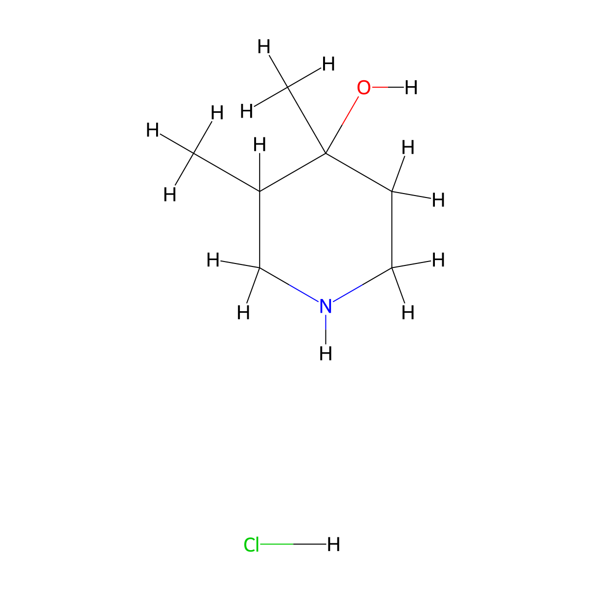 3,4-Dimethylpiperidin-4-ol hydrochloride molecular structure, CAS 1951444-36-2