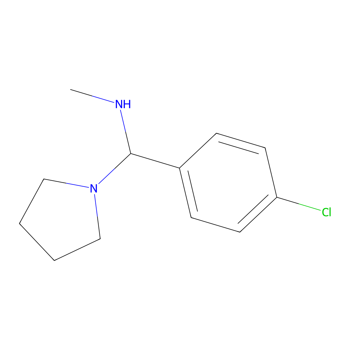 1-(4-Chlorophenyl)-N-methyl-1-(pyrrolidin-1-yl)methanamine molecular structure, CAS 1951444-41-9