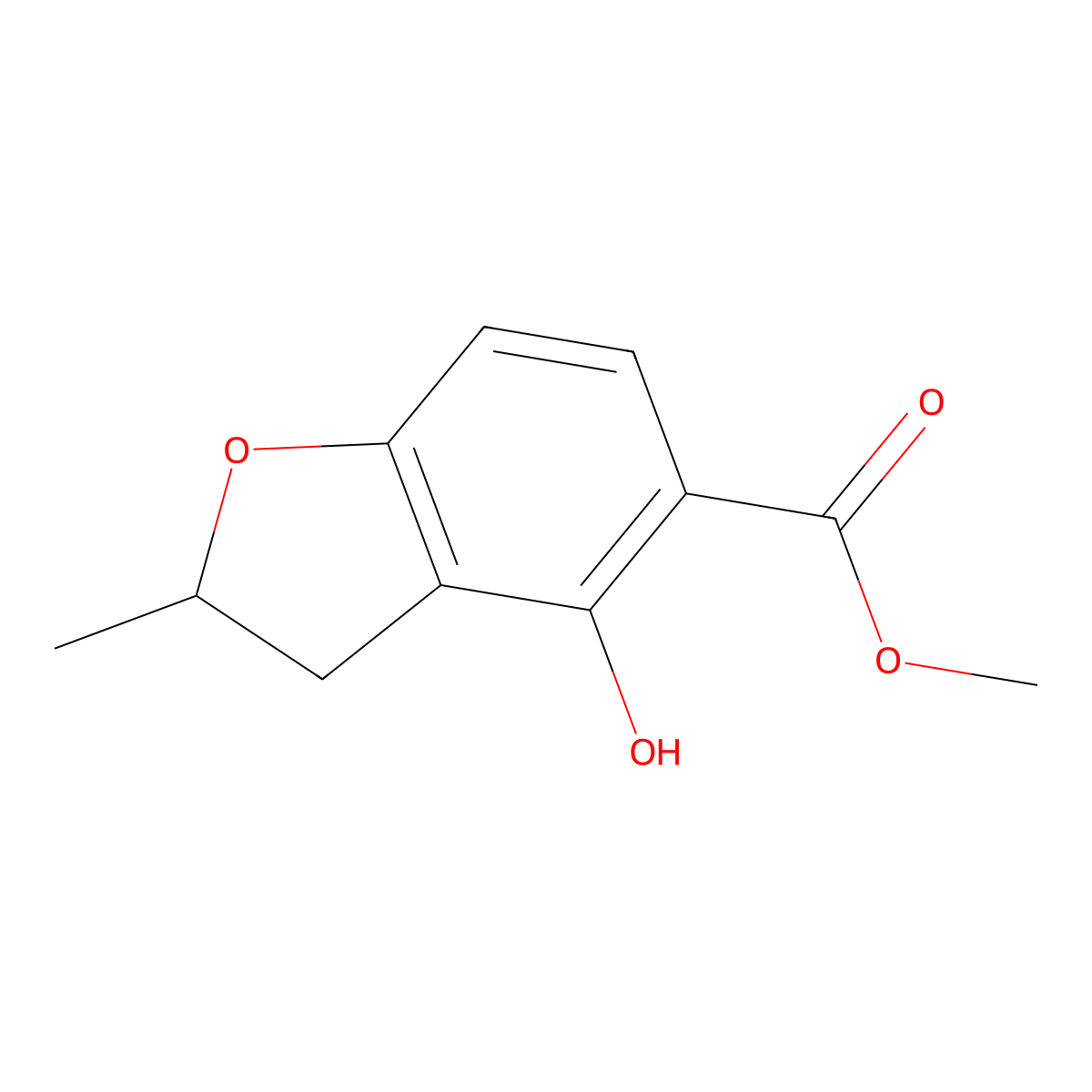Methyl 4-hydroxy-2-methyl-2,3-dihydrobenzofuran-5-carboxylate molecular structure, CAS 1951444-47-5