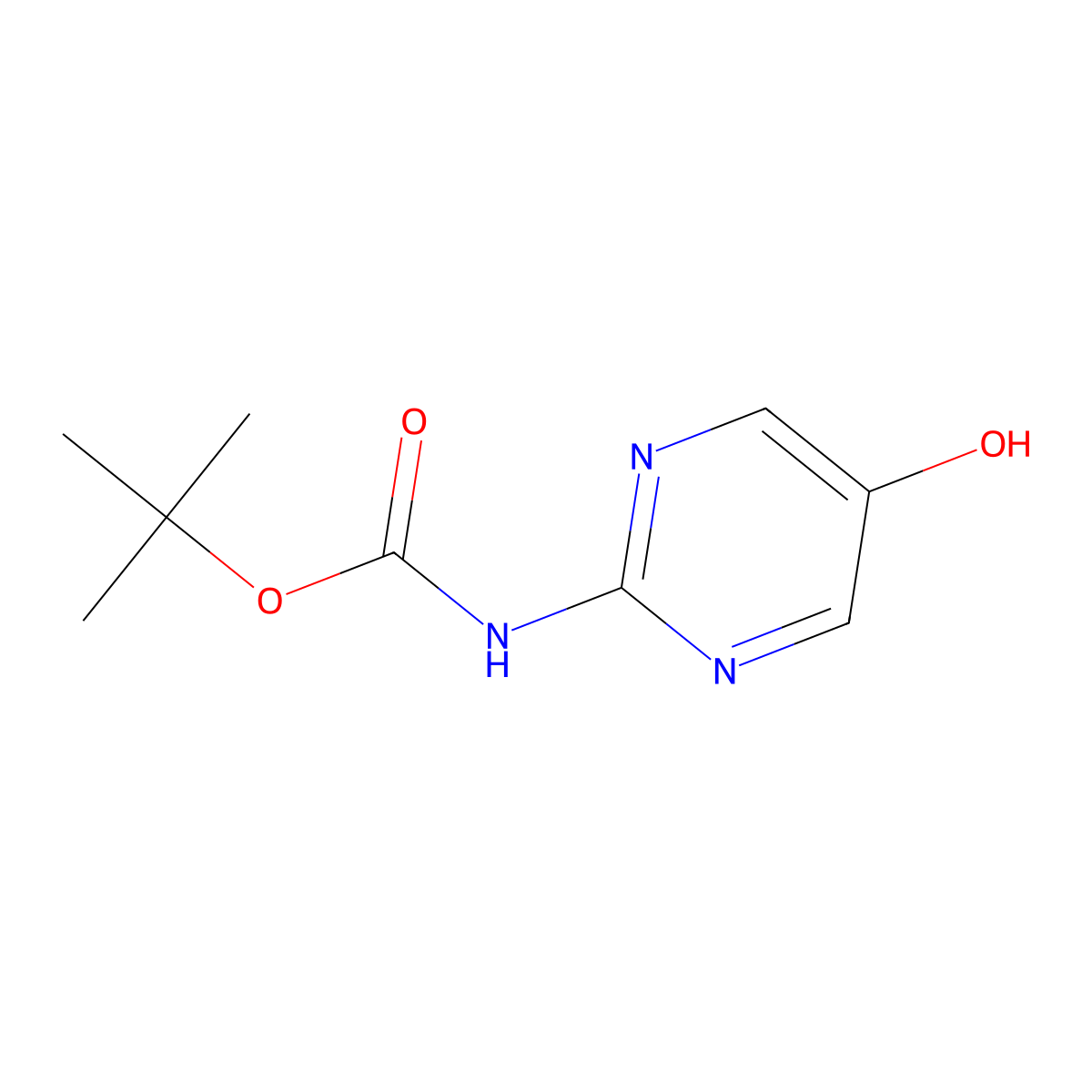tert-Butyl N-(5-hydroxypyrimidin-2-yl)carbamate molecular structure, CAS 1951444-51-1