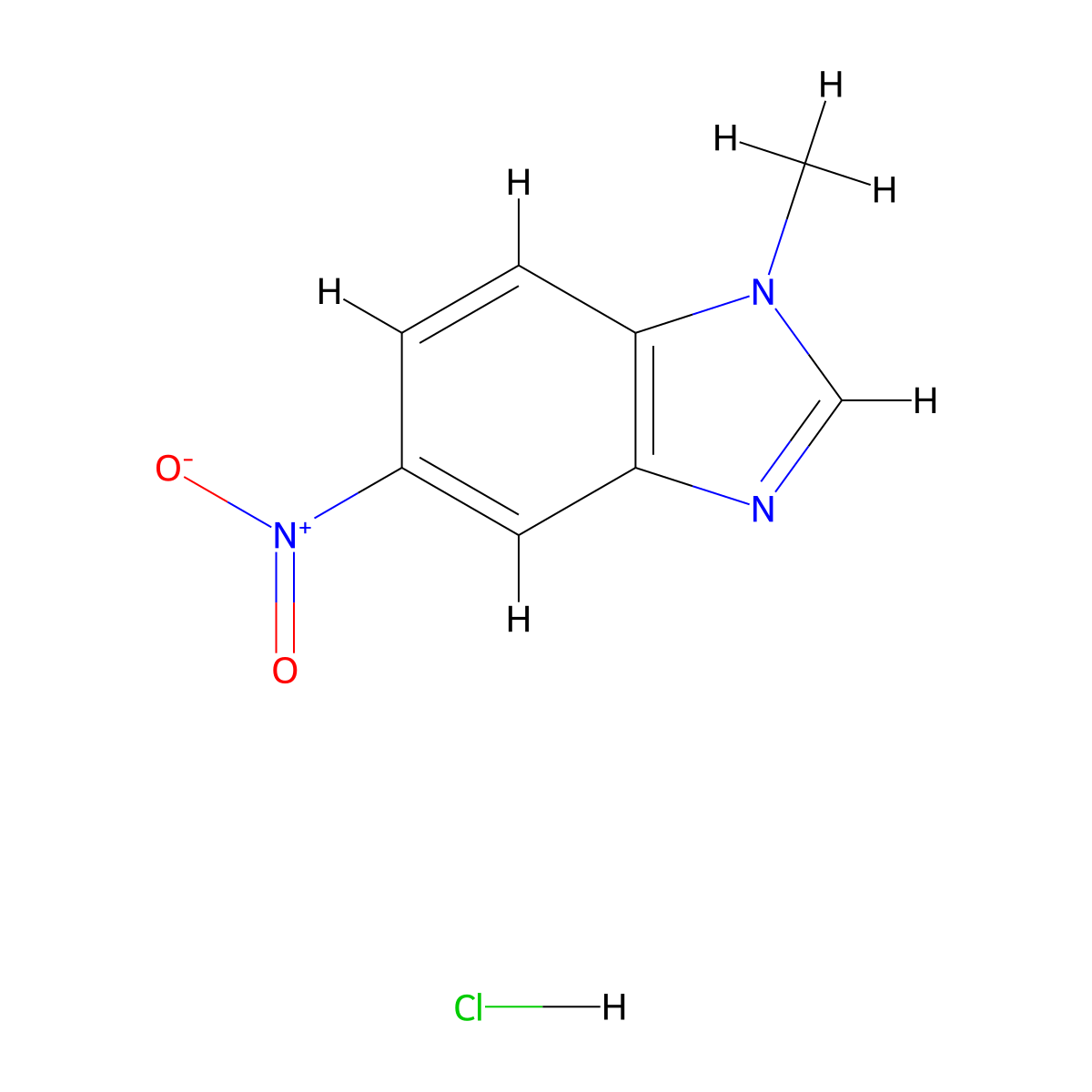 1-Methyl-5-nitro-1H-benzo[d]imidazole HCl molecular structure, CAS 1951444-58-8