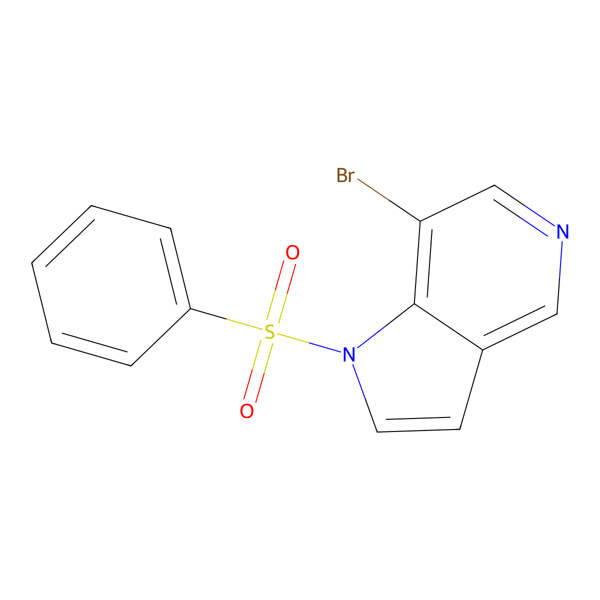 7-bromo-1-(phenylsulfonyl)-1H-pyrrolo[3,2-c]pyridine molecular structure, CAS 1951444-63-5