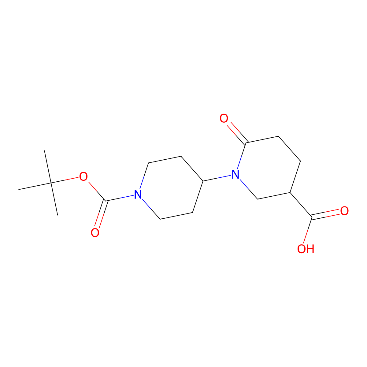 6-Oxo-[1,4']bipiperidinyl-3,1'-dicarboxylic acid 1'-tert-butyl ester molecular structure, CAS 1951444-67-9