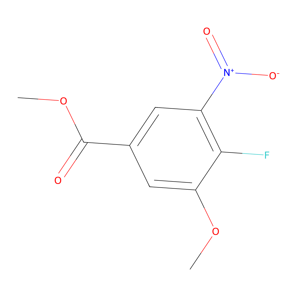 Methyl 4-fluoro-3-methoxy-5-nitrobenzoate molecular structure, CAS 1951444-68-0