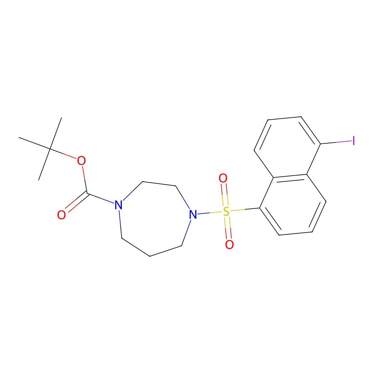 tert-Butyl 4-((5-iodonaphthalen-1-yl)sulfonyl)-1,4-diazepane-1-carboxylate molecular structure, CAS 1951444-75-9