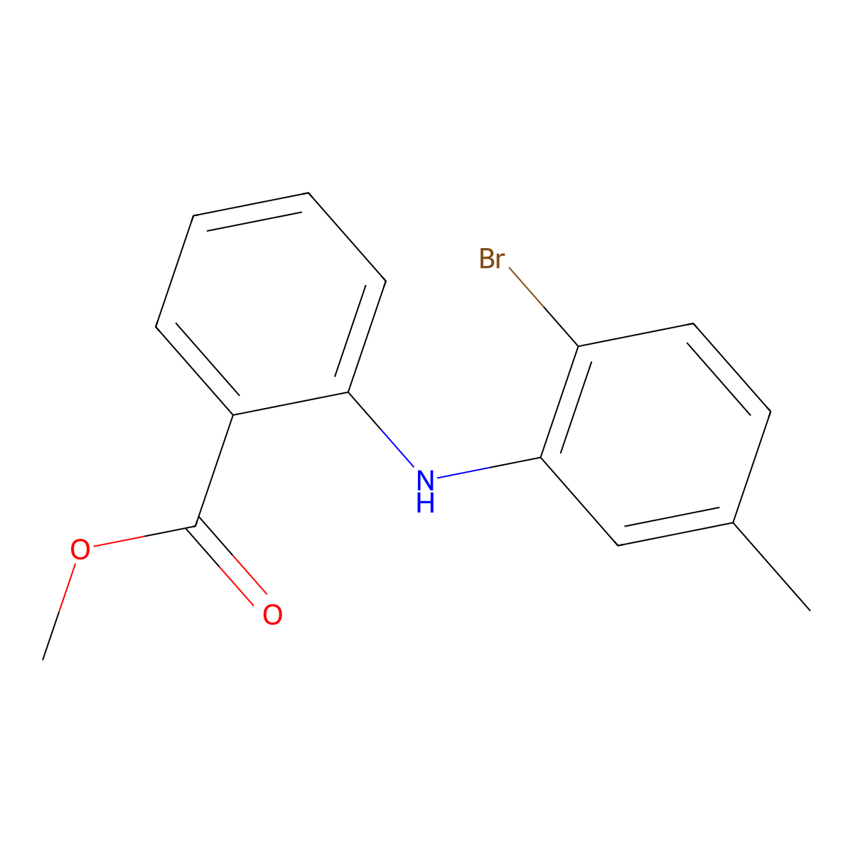 Methyl 2-((2-bromo-5-methylphenyl)amino)benzoate molecular structure, CAS 1951444-81-7