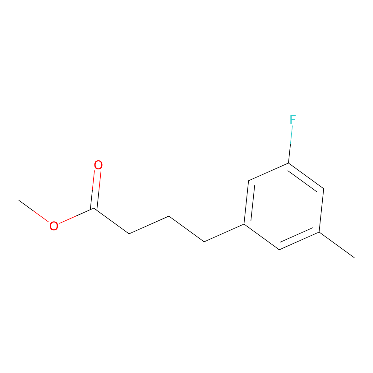 Methyl 4-(3-fluoro-5-methylphenyl)butanoate molecular structure, CAS 1951444-82-8