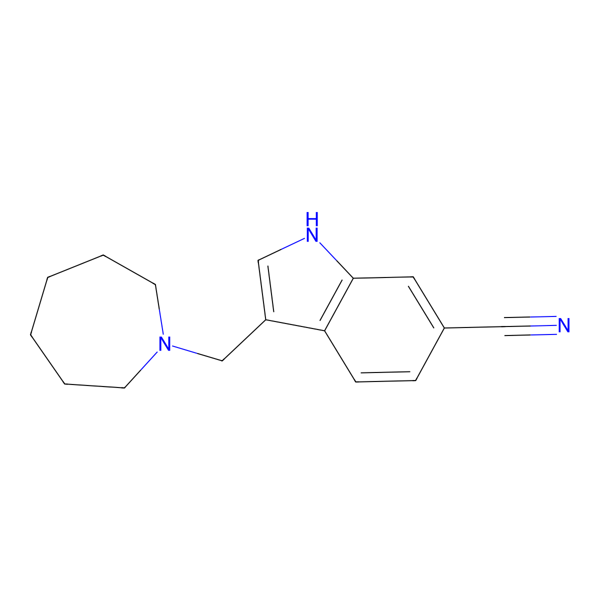 3-(Azepan-1-ylmethyl)-1H-indole-6-carbonitrile molecular structure, CAS 1951444-89-5