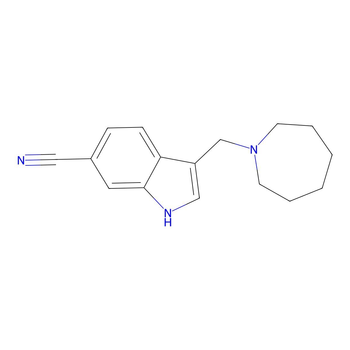 3-(Azepan-1-ylmethyl)-1H-indole-6-carbonitrile molecular structure, CAS 1951444-89-5