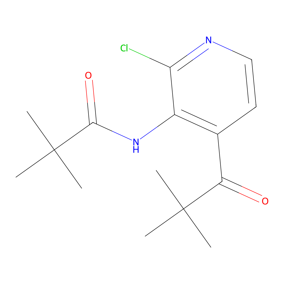 N-(2-Chloro-4-(pivaloyl)pyridin-3-yl)pivalamide molecular structure, CAS 1951444-95-3