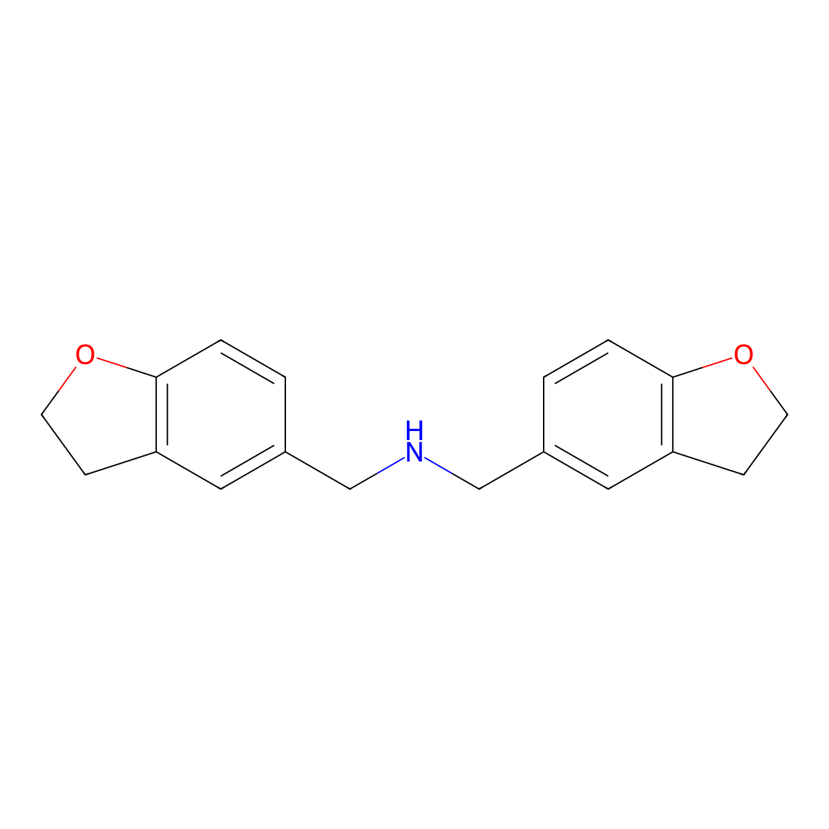 Bis(2,3-dihydro-1-benzofuran-5-ylmethyl)amine molecular structure, CAS 1951444-97-5