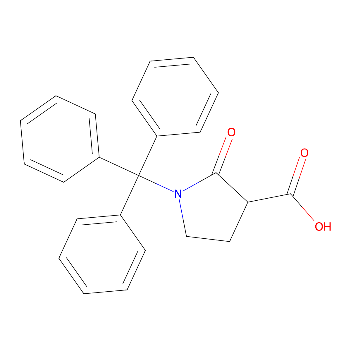 2-Oxo-1-(triphenylmethyl)pyrrolidine-3-carboxylic acid molecular structure, CAS 1951444-98-6