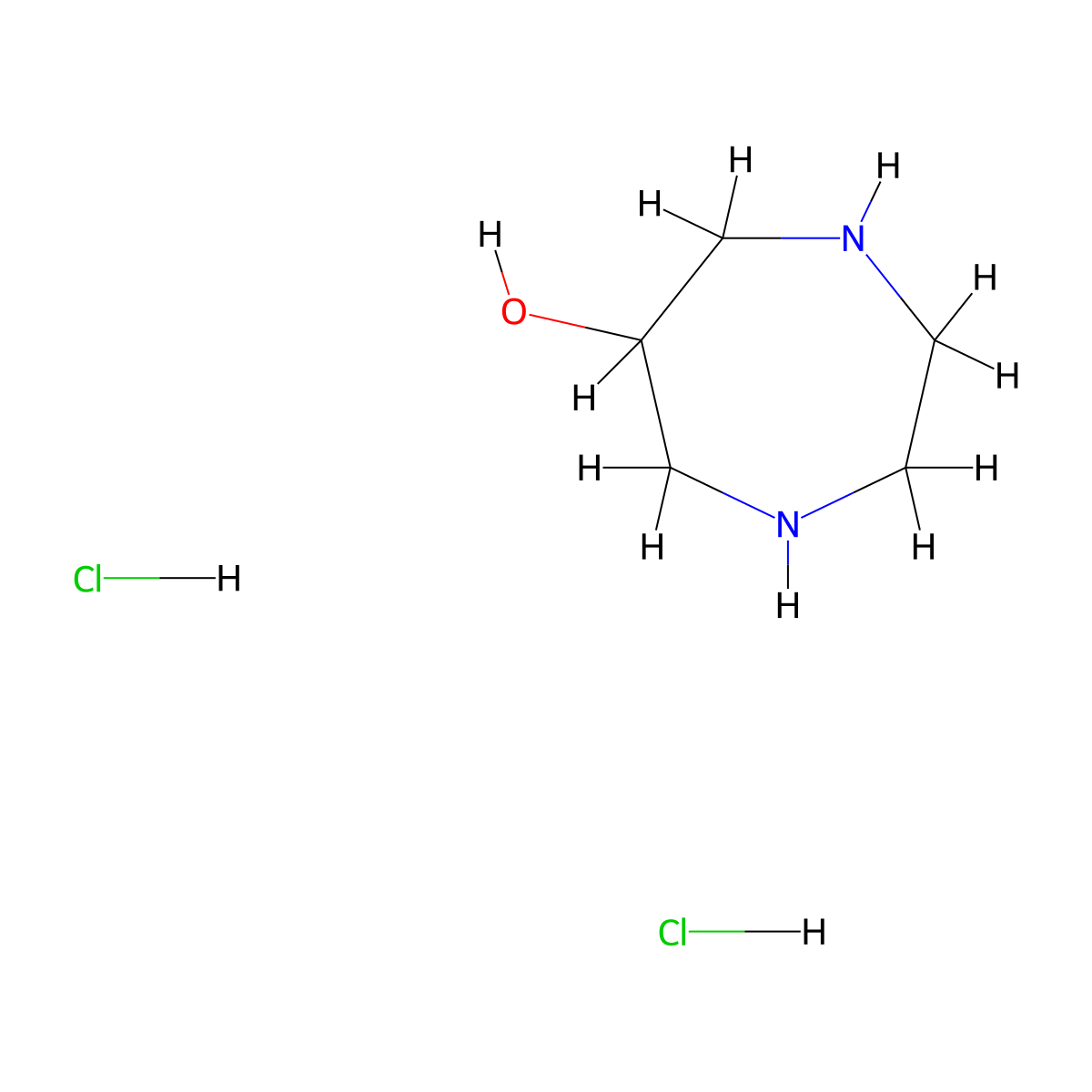 1,4-Diazepan-6-ol dihydrochloride molecular structure, CAS 1951445-01-4