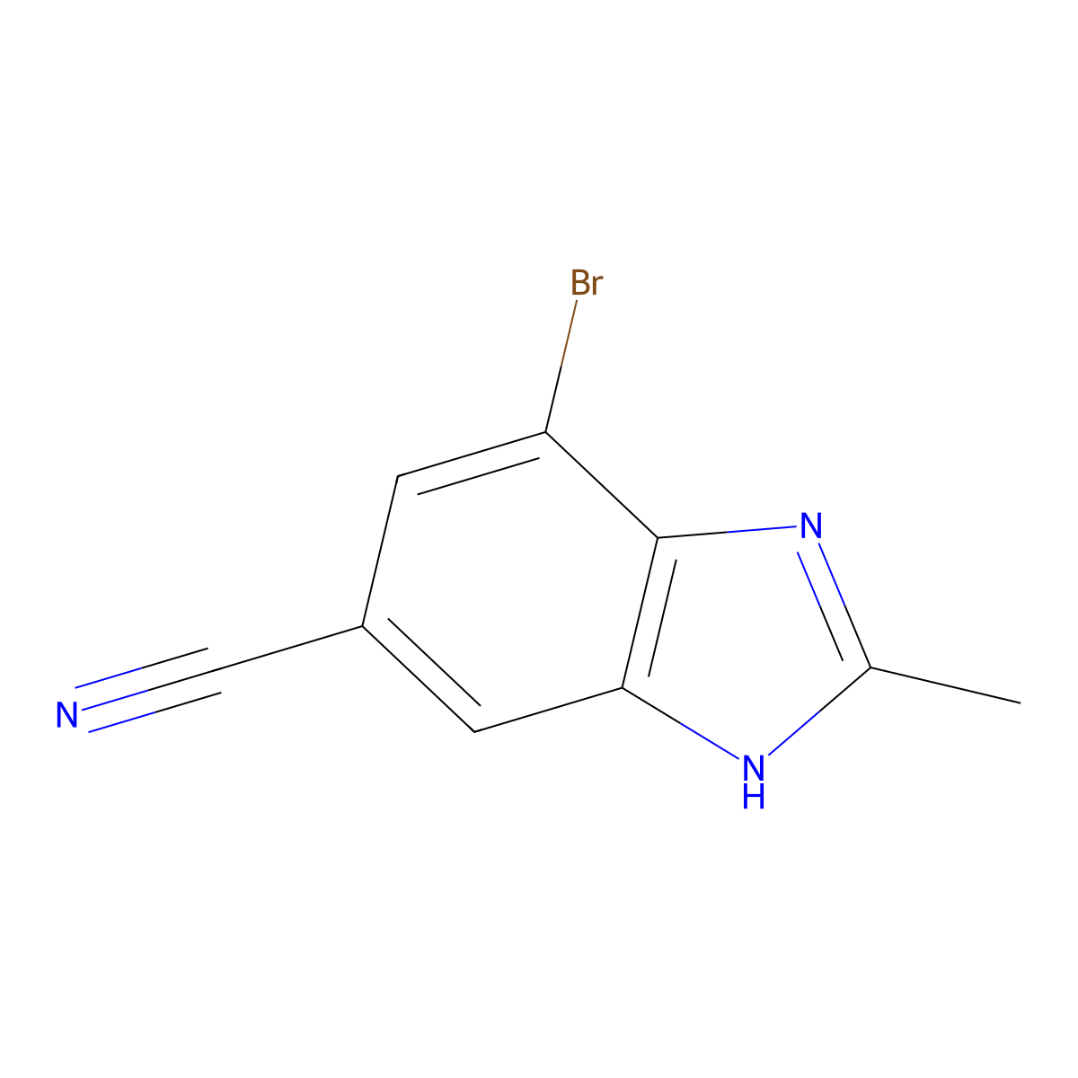 7-Bromo-2-methyl-1H-1,3-benzodiazole-5-carbonitrile molecular structure, CAS 1951445-04-7