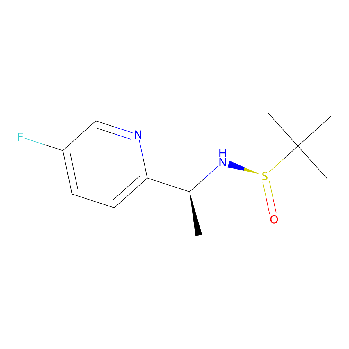 (R)-N-((S)-1-(5-fluoropyridin-2-yl)ethyl)-2-methylpropane-2-sulfinamide molecular structure, CAS 1951445-13-8
