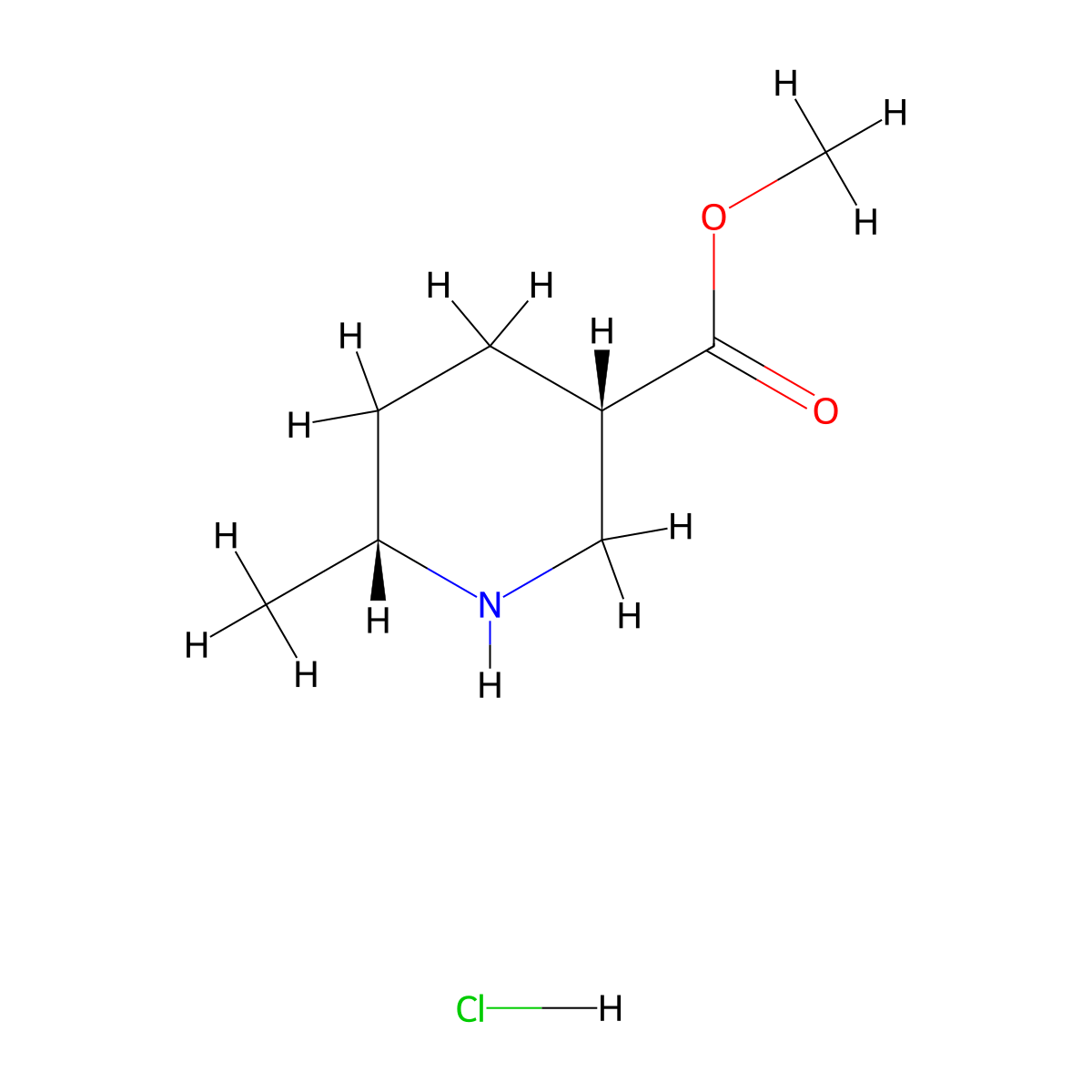 (3S,6R)-methyl 6-methylpiperidine-3-carboxylate hydrochloride molecular structure, CAS 1951445-14-9