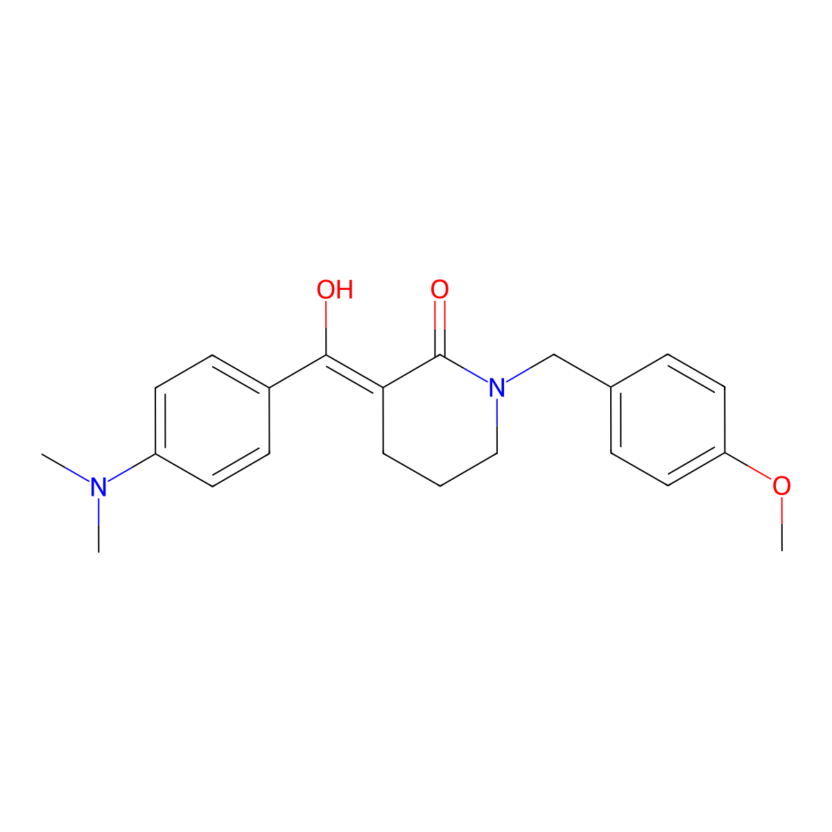 (3Z)-3-{[4-(Dimethylamino)phenyl](hydroxy)methylidene}-1-[(4-methoxyphenyl)methyl]piperidin-2-one molecular structure, CAS 1951451-49-2