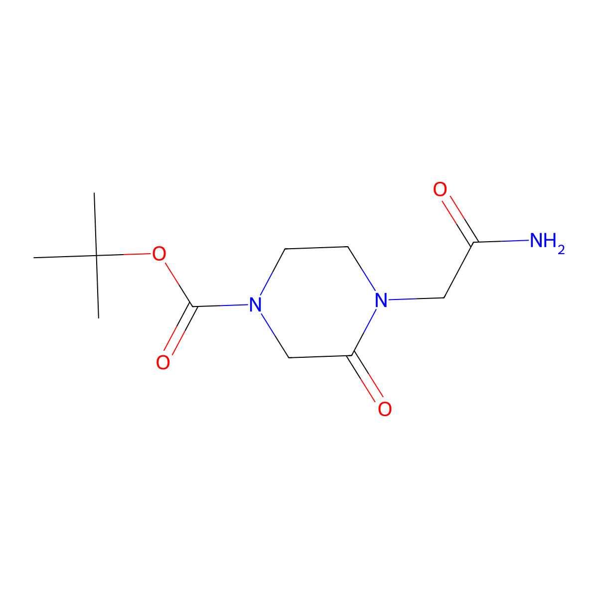Tert-butyl 4-(2-amino-2-oxoethyl)-3-oxopiperazine-1-carboxylate molecular structure, CAS 1951451-63-0