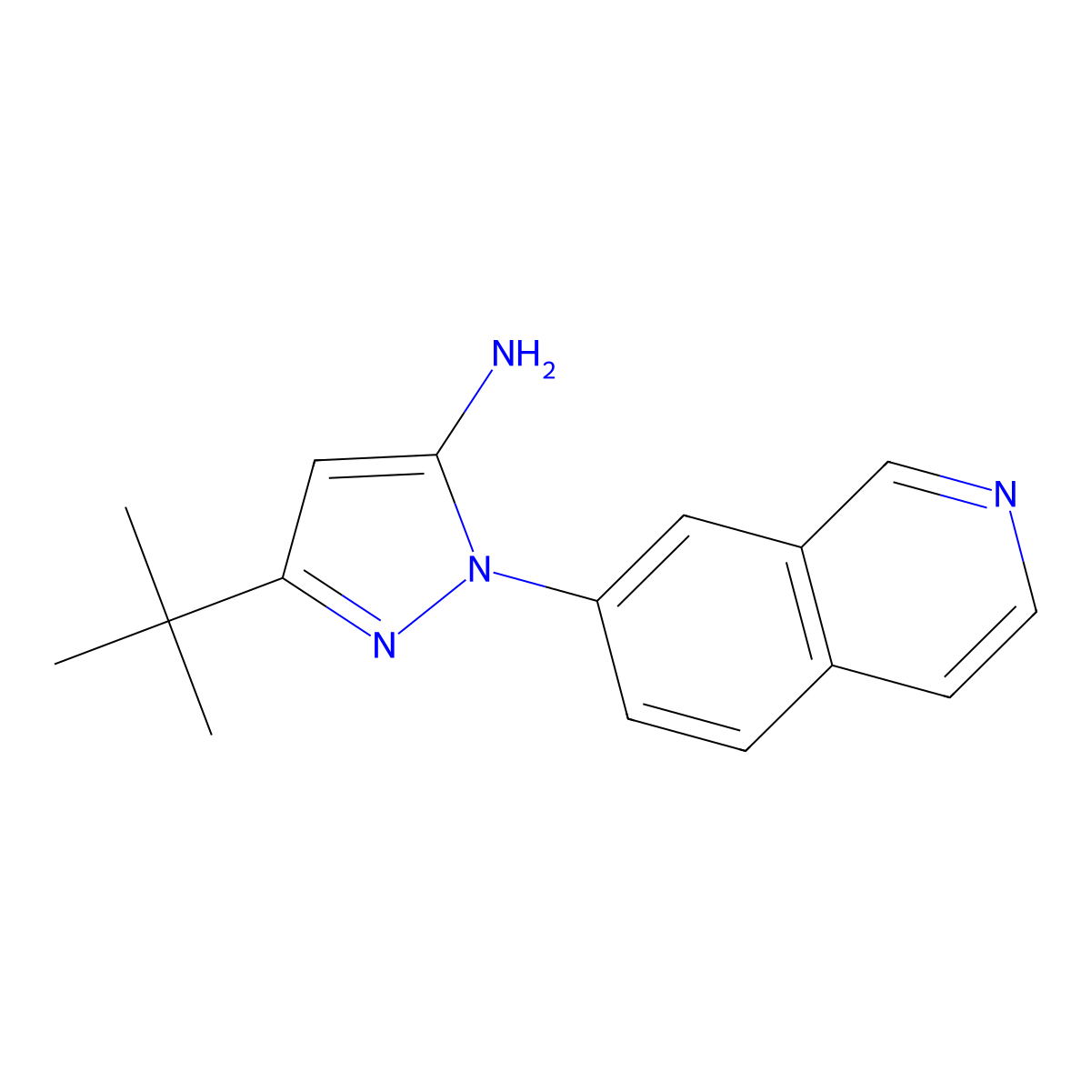 3-(tert-butyl)-1-(isoquinolin-7-yl)-1H-pyrazol-5-amine molecular structure, CAS 1951451-74-3