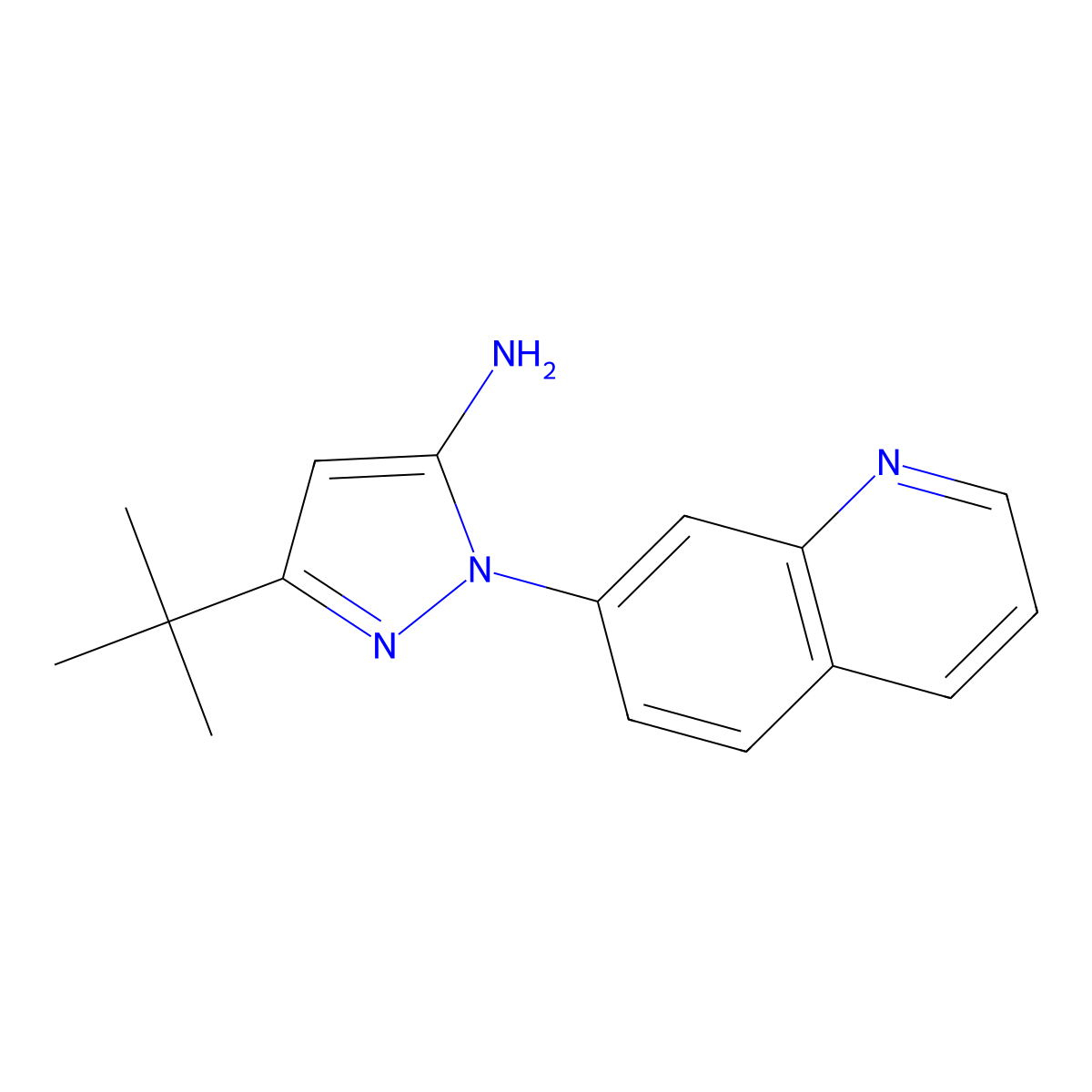 3-(tert-butyl)-1-(quinolin-7-yl)-1H-pyrazol-5-amine molecular structure, CAS 1951451-75-4