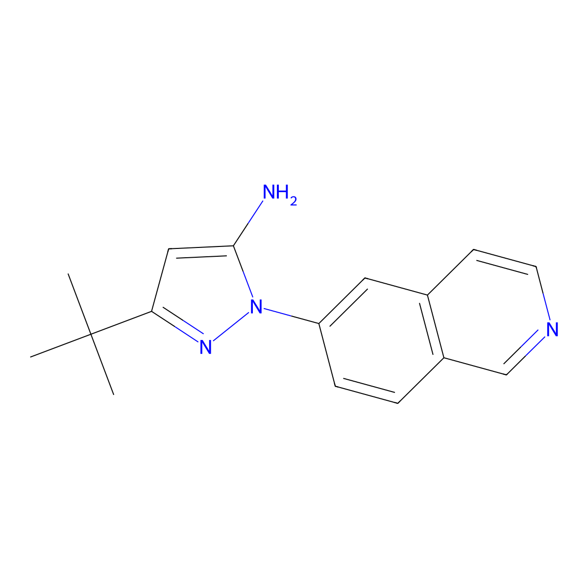 3-(tert-butyl)-1-(isoquinolin-6-yl)-1H-pyrazol-5-amine molecular structure, CAS 1951451-76-5