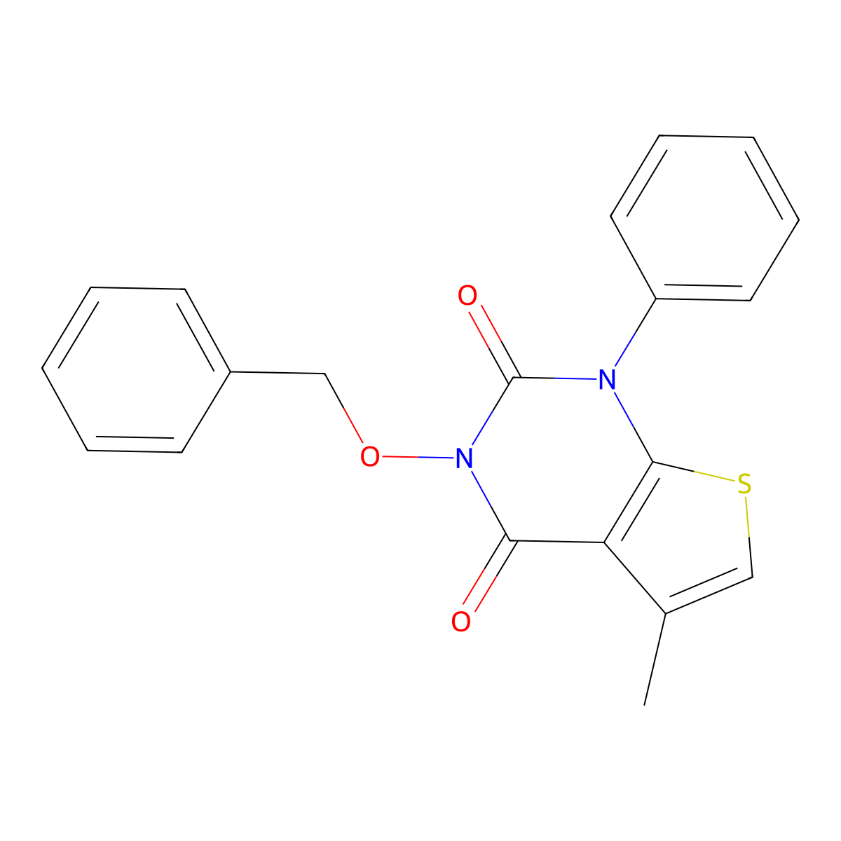 3-(benzyloxy)-5-methyl-1-phenylthieno[2,3-d]pyrimidine-2,4(1H,3H)-dione molecular structure, CAS 1951451-80-1